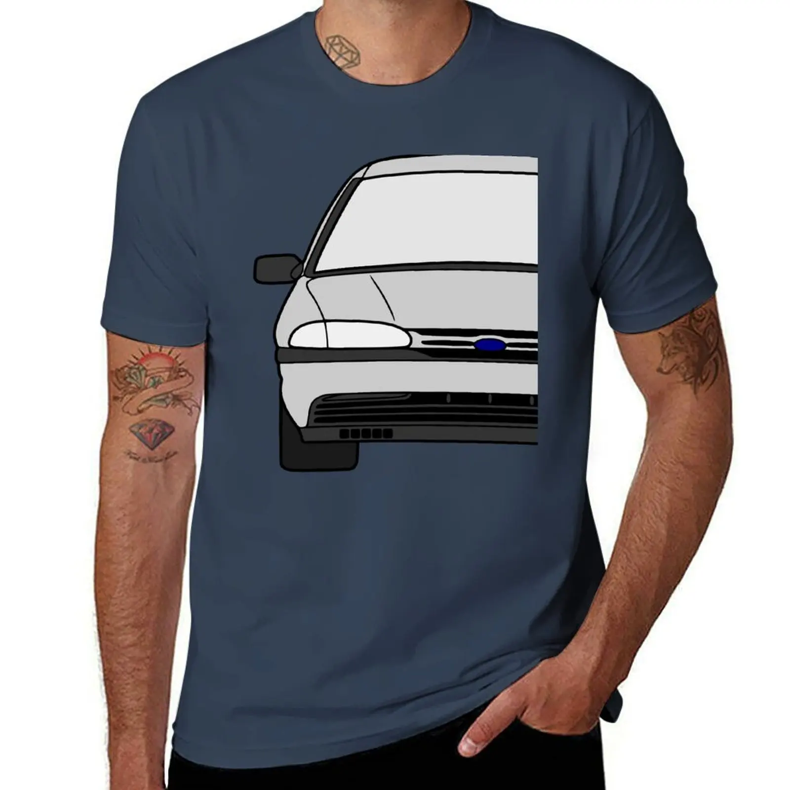 

Ford Mondeo Mk1 front silver T-Shirt aesthetic clothes quick drying summer top T-shirts for men cotton