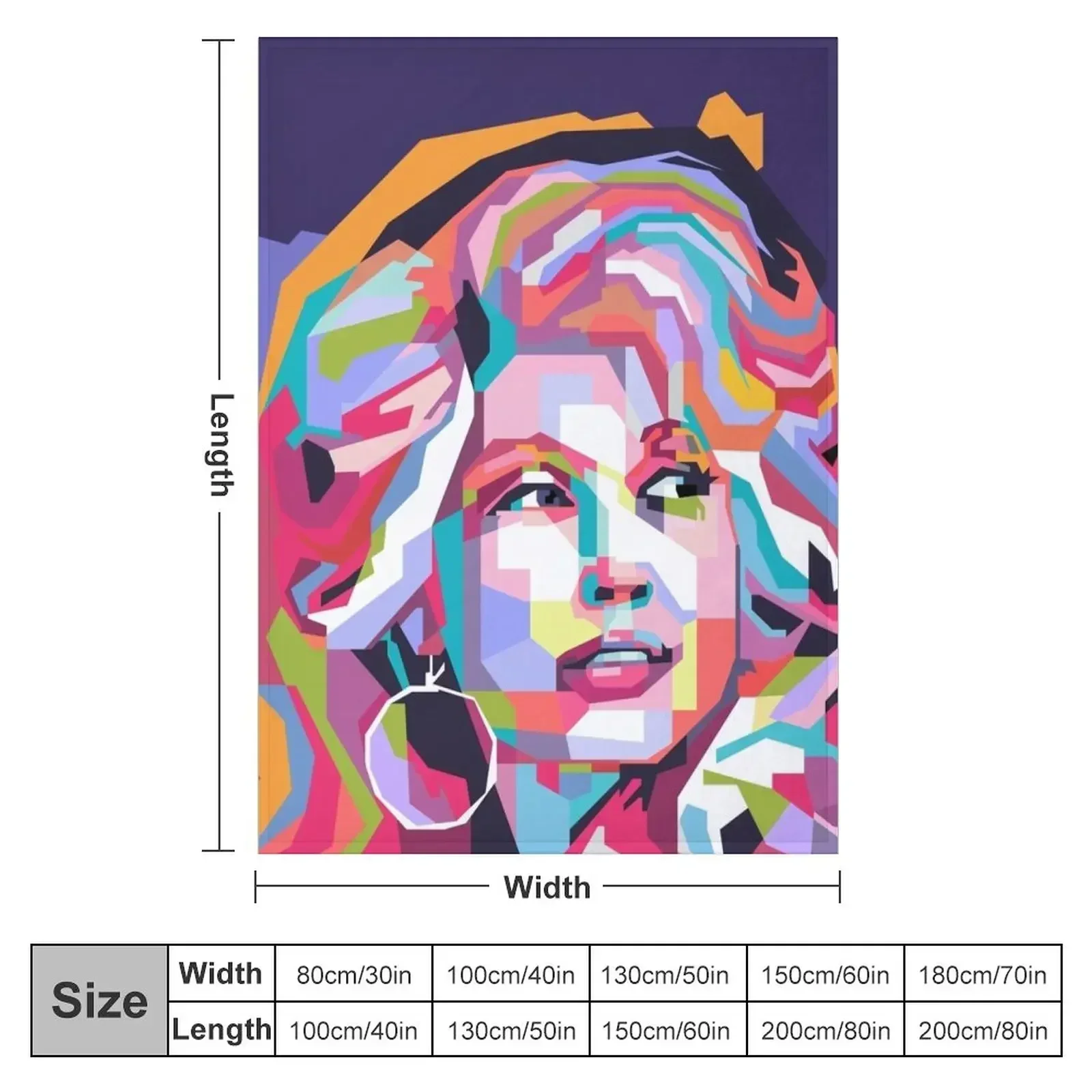 Abstract Dolly Parton in WPAP Throw Blanket For Sofa Thin Softest Flannel Fabric Moving Decorative Sofa Tourist Blankets