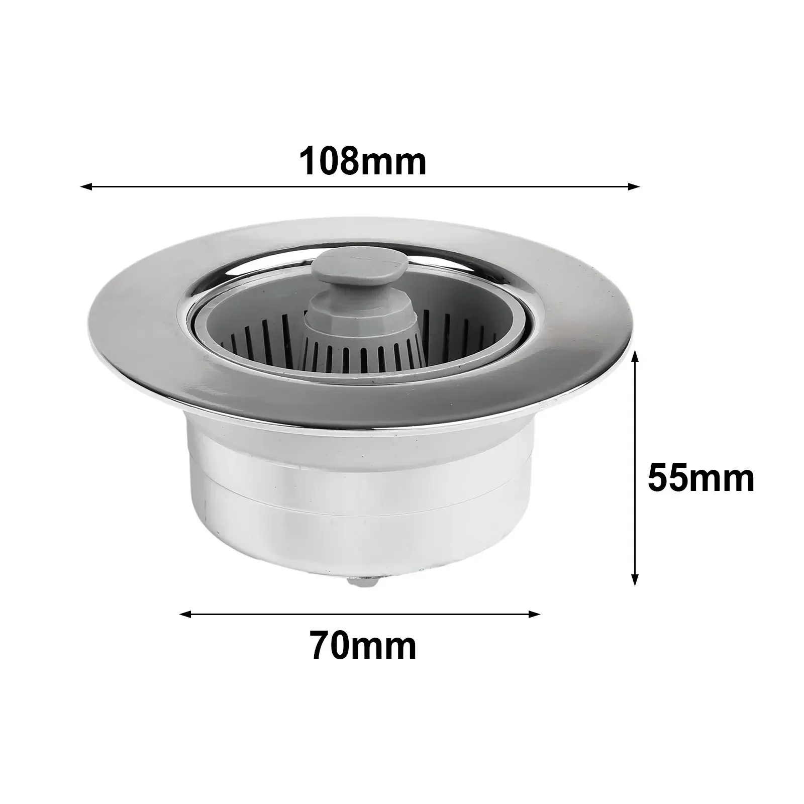 1pc Kitchen Sink Filter Basket ABS Drain Strainer Sink Strainer Drain Basket Stopping Blockage Bouncing Core Leak-proof Plug