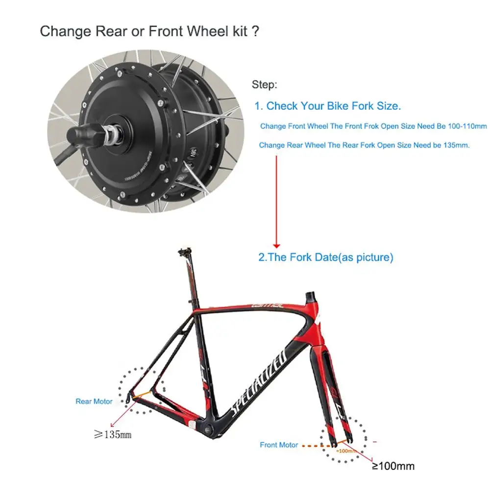 Ebike Kit Hub Motor Wheel 24V/36V/48V 250W Electric Bicycle Kit Rear Wheel Motor Front Electric Bike Conversion Kit