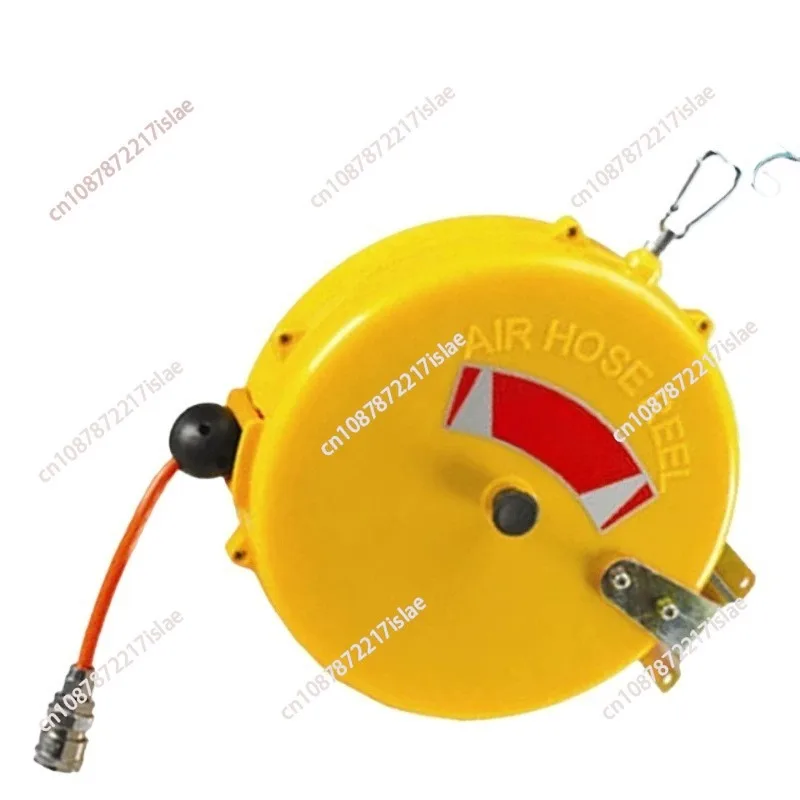 Automatic Rewind Pneumatic Hose Reel, 8m PU Air Pipe, Heavy Duty Telescopic Air Drum