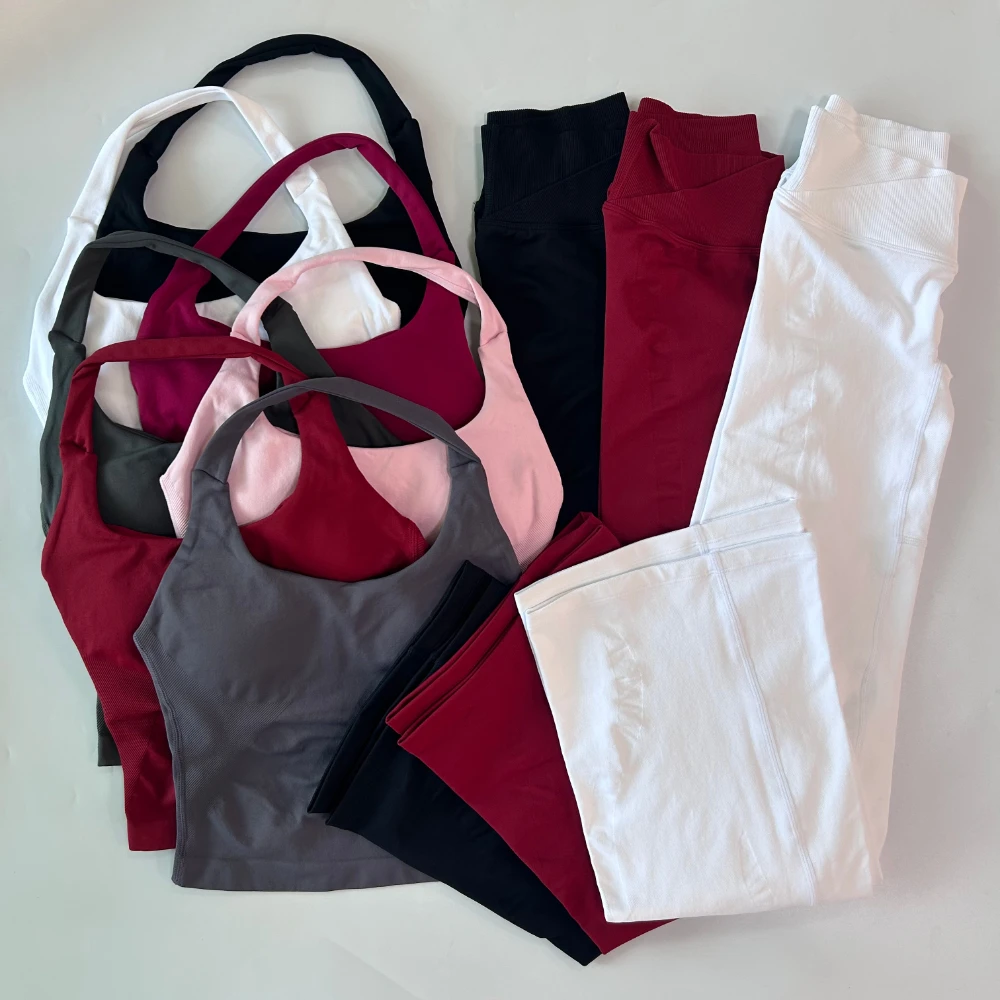 Pericic 2-teiliges Set mit ausgestellten Leggings, Damen Gym Tanktops, Trainingsanzug, Fitnesskleidung, Workout-Set, Gym-Outfit, Yoga-Set – Detail 11