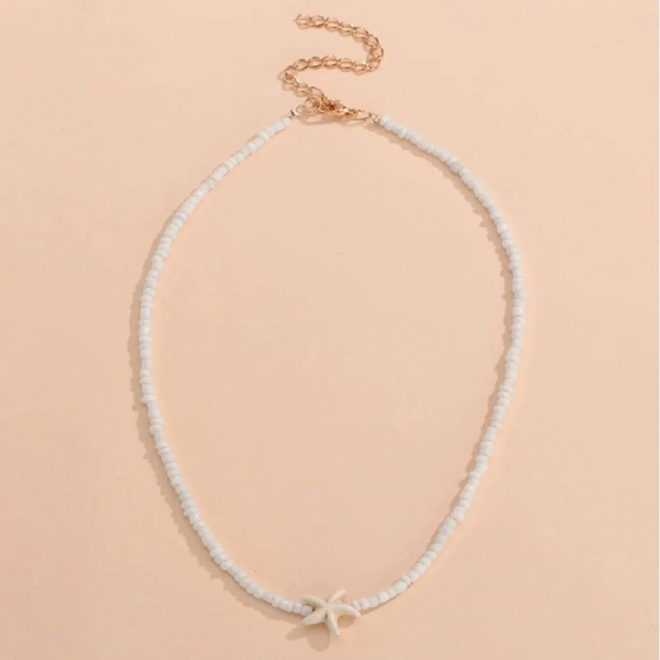2026 New Summer Beads Chains with Starfish Turtle Choker Necklace for Women Trendy Collar on Neck Fashion Jewelry Female