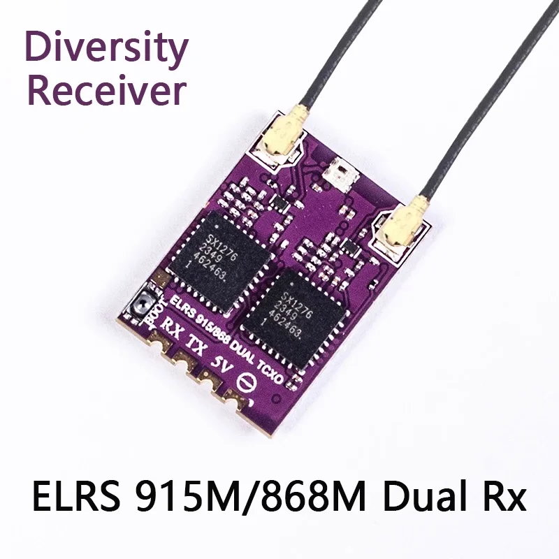 

ES900 DUAL RX ELRS Diversity Receiver 915MHz / 868MHz Built-in TCXO for RC Airplane FPV Long Range DIY Parts