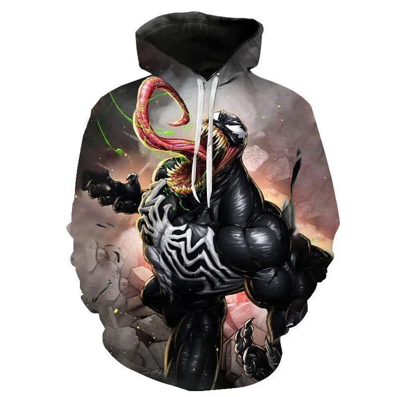 

Venom Men's Hoodie Oversized Pullover 3D Printing Marvel Men's Clothing Fashion Casual Men's Hoodie Autumn New Men's Clothing