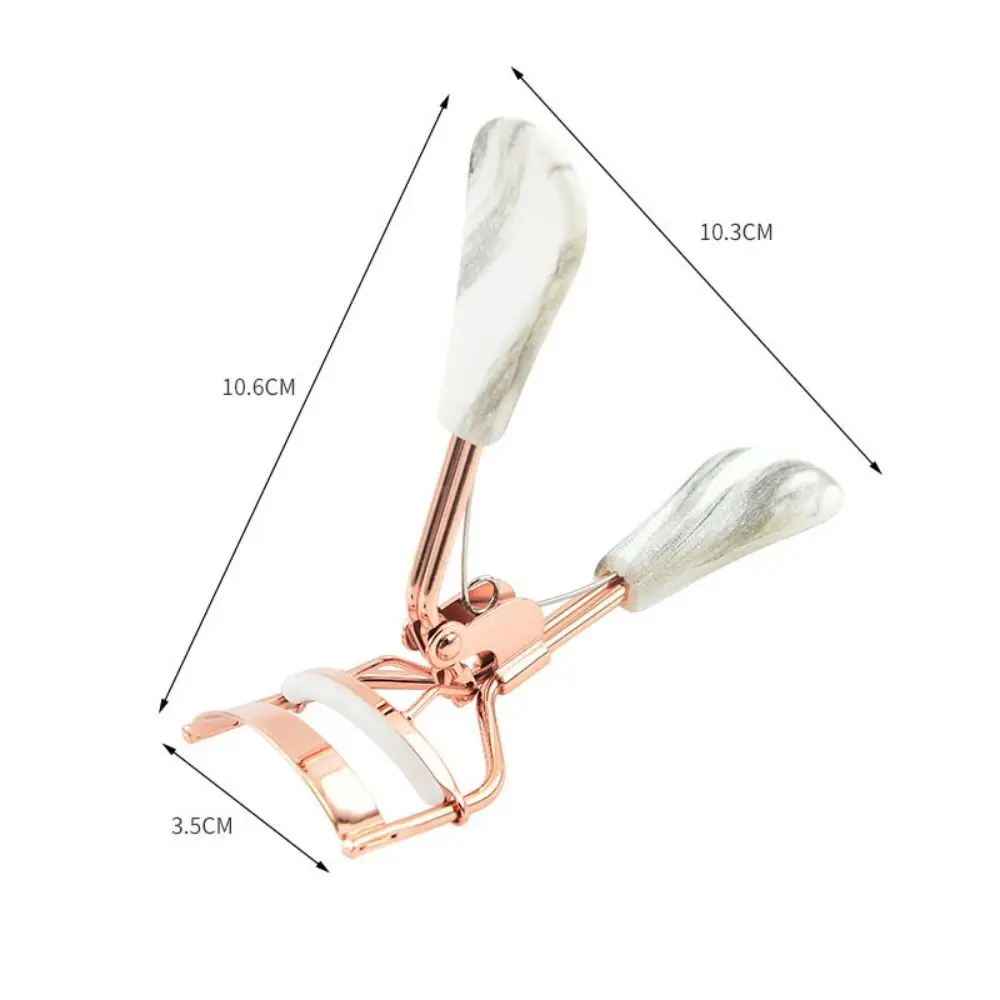 Piegaciglia tipo pressa in acciaio inossidabile Manico ergonomico Sollevamento ciglia Ciglia Clip per arricciare Ampio angolo Apertura liscia