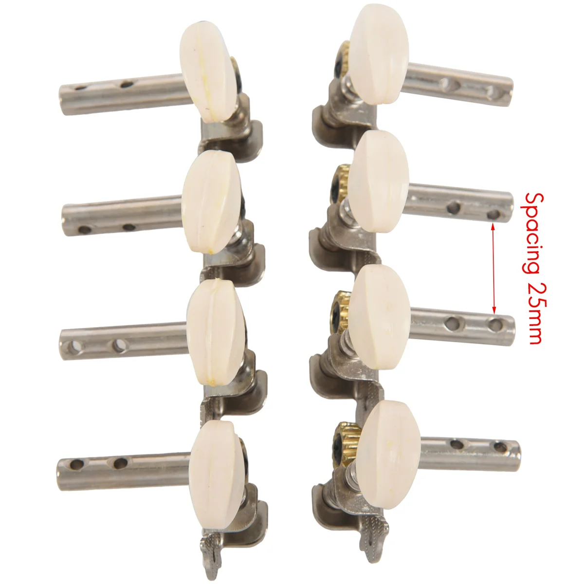 Machines Tuners Pegs Tuning Key with White Pearl Knobs 4L+4R for Mandolin