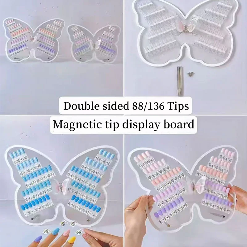 88/136 Colors magnetic tip Nail Art display stand Blank Nail Gel polish Sample board manicure swatches Try-on Testing Tools