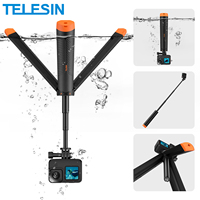 TELESIN Underwater Buoyancy Bar Diving Extendable Selfie Stick Tripod For Gopro 13 12 11 10 Insta360 X4 Ace DJI Action 5pro 4 3
