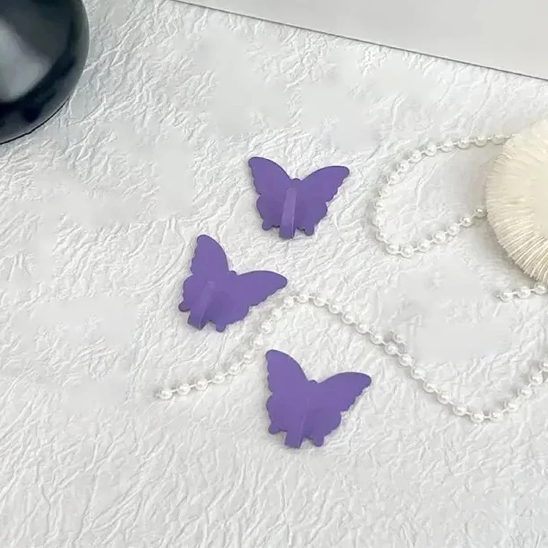 3PC Pink White Butterfly Shape Metal Multi-Purpose Hook Cute Girl Bedroom Wall Sticky Hook Key Mask Organizer Room Decor ﻿ view 4
