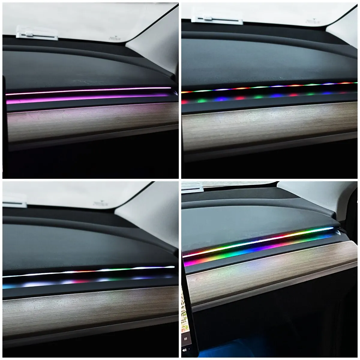 Car USB 64 Colors Acrylic Strips LED Ambient Light 110cm Full Colors RGB Car Interior Hidden App Remote Control Atmosphere Lamp - view 6