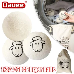 1/3/4/6Pcs Reusable Wool Dryer Ball Home Washing Fleece Kit Softener Laundry Fabric Ball Fleece 5cm Washing Machine Accessories