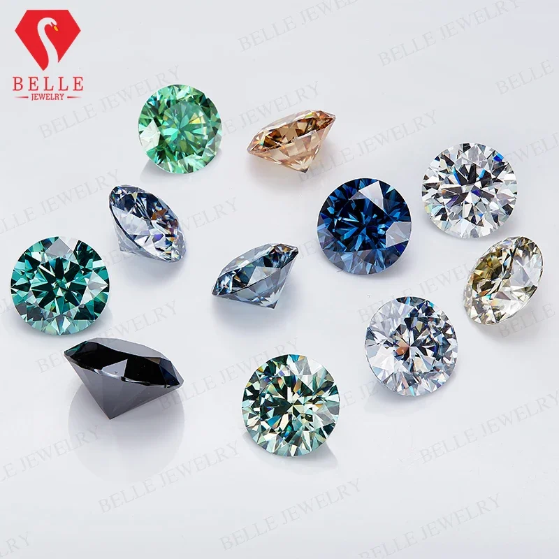 Moissanite Stone Original Color Loose Multicolor VVS1 8H8A Brilliant Cut 3-12mm Round Shape With GRA Charms for Jewelry Making