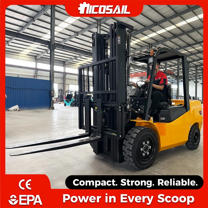 Nicosail Custom OEM 2 Ton Heavy Load Diesel Forklift, Compact Body, Flexible for Limited Space Operation