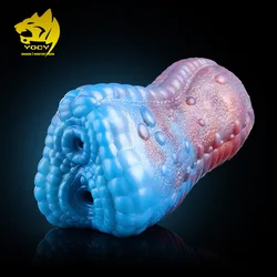 YOCY Male Stroker Fantasy Alien Dragon Masturbators Dual Channel Hole Fetish Sex Toy For Men Soft Liquid Silicone Toys For Adult