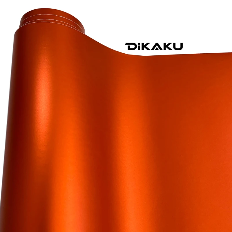 Premium Stain Matte Orange Vinyl Wrap Foil With Air Free Bubble For Vehicle Car Wrapping Decal