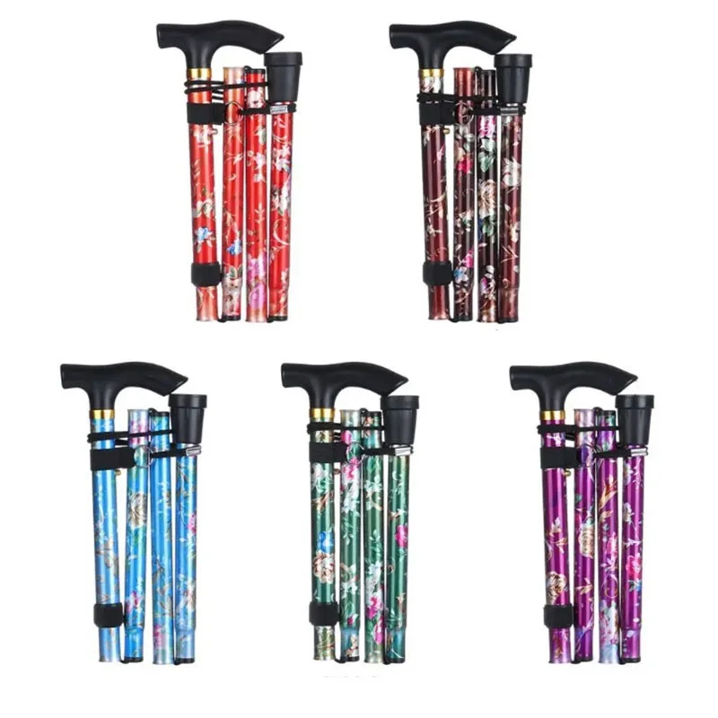 

5Level Adjustable Foldable Flower-shaped Aluminum Alloy Walking Stick Portable Elderly Walking Stick Suitable for Outdoor Hiking