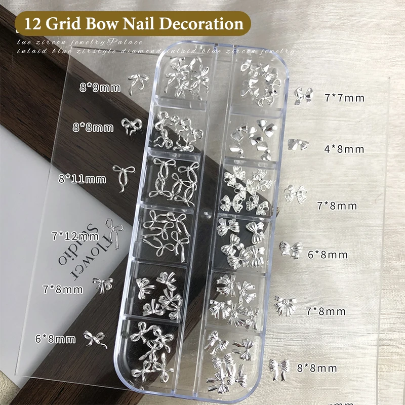 30/60 Pz 3D Lega Squisita Unghie artistiche Pendenti e Ciondoli di Lusso Kawaii Arco Nastro Gioielli Unghie Strass Decorazione Accessori FAI DA TE