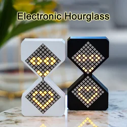 LED Electronic Hourglass Toilet Hourglass Timers DIY Digital Sand Clock Time Cyber Style Home Decoration Birthday Christmas Gift