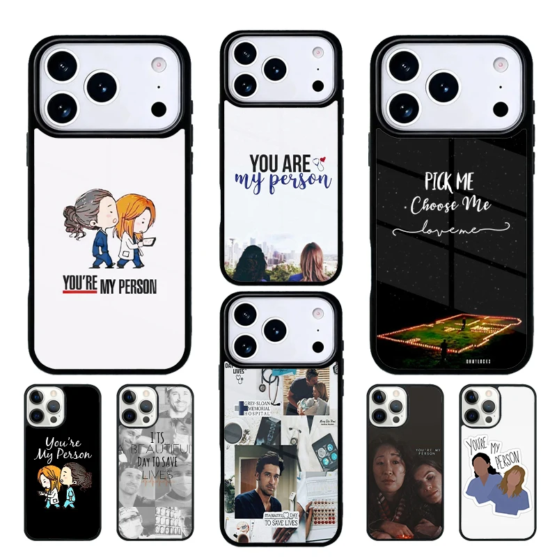 Capa de Celular Grey's Anatomy Você é a minha pessoa, compatível com iPhone 17 Air, 16e, 15, 14, 13, 12, 11 Pro Max, 17 Air