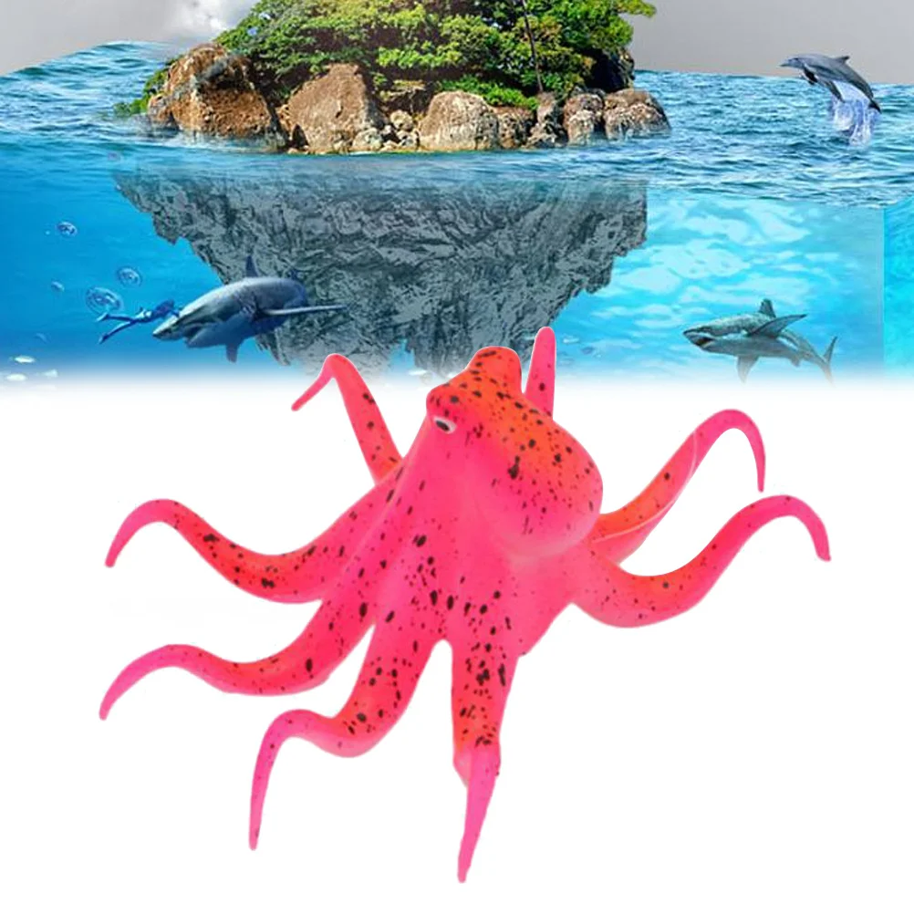 

Red Simulation Octopus Aquarium Modeling Silicone Fish Tank Decoration For Pets Non-Toxic Lifelike Shelter Decor