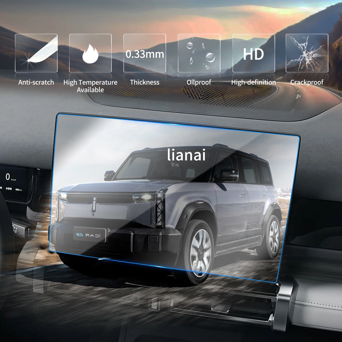 for 2025-2026 Chery iCAR 03T Tempered  Protective film  Glass GPS Video display Navigation Car Stickers  Accessories supplies