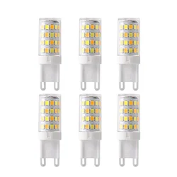 가전제품 램프 전구 교체 가능 AC85-265V, G9 LED 전구, 7W, 3 색 조명, 110V, 220V, 6PCs/로트