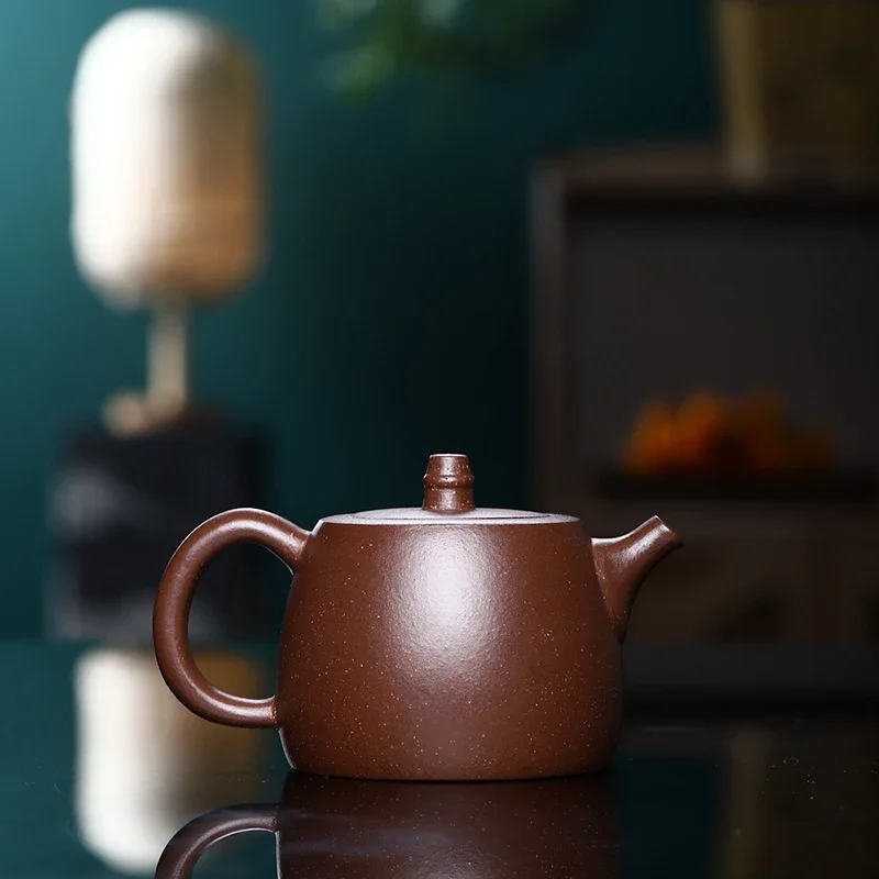 450ML 100% Real Handmade Yixing Purple Clay Teapot Raw Ore Treasures Purple Mud Kettle Kung Fu Zisha Pu'er Tea Green Teaware