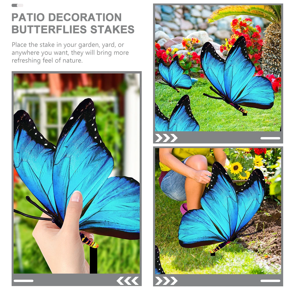 

Butterflies Stake Decor Acrylic Lawn Decoration Durable Outdoor Yard Stake Brighten Simulation Insect Craft Garden