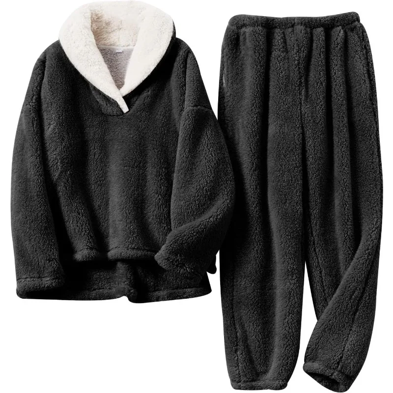 عيد الميلاد المتسكعون مجموعة السراويل الطويلة الأكمام الطويلة فضفاضة تناسب منامة كبيرة النمط الأوروبي XXL حجم مريح شتاء دافئ لطيف