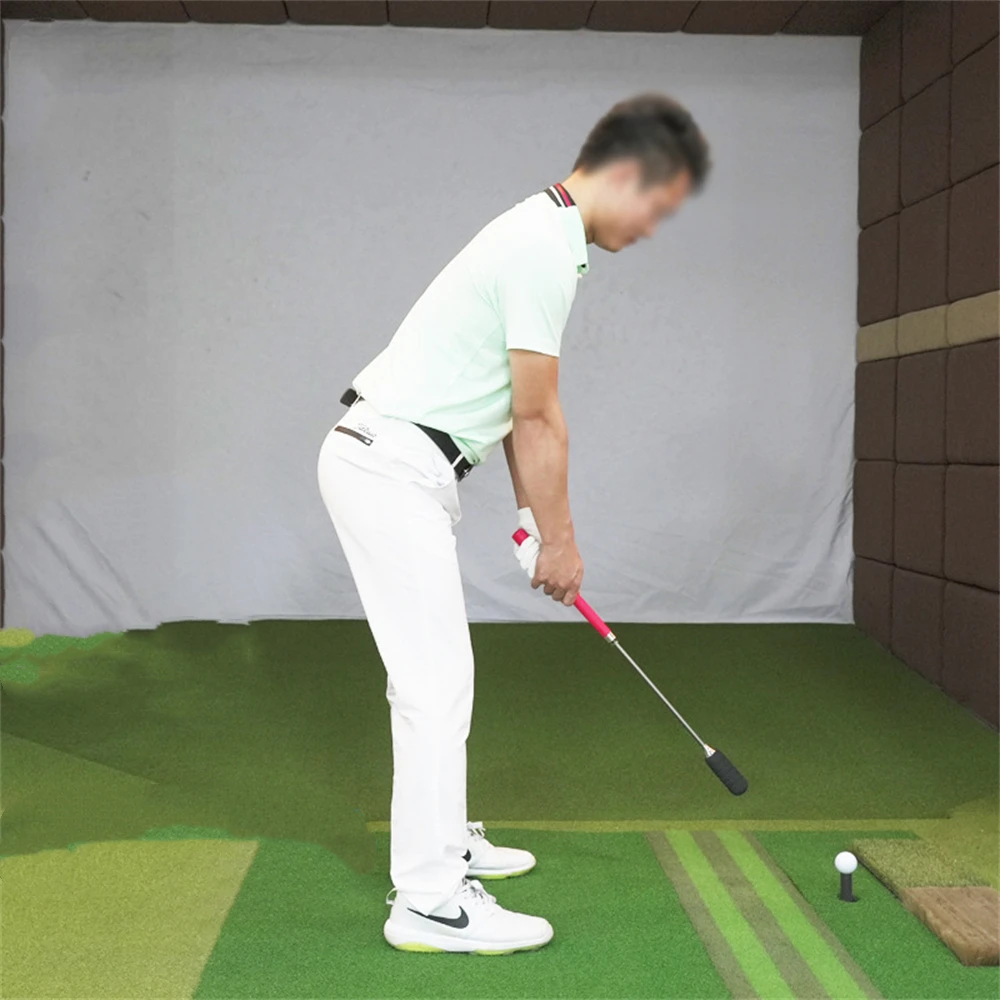 Entrenador de swing de golf plegable, agarre antideslizante, palo de swing retráctil para poder de acción de swing, entrenamiento de ritmo, 45x5x5cm, THANKSLEE