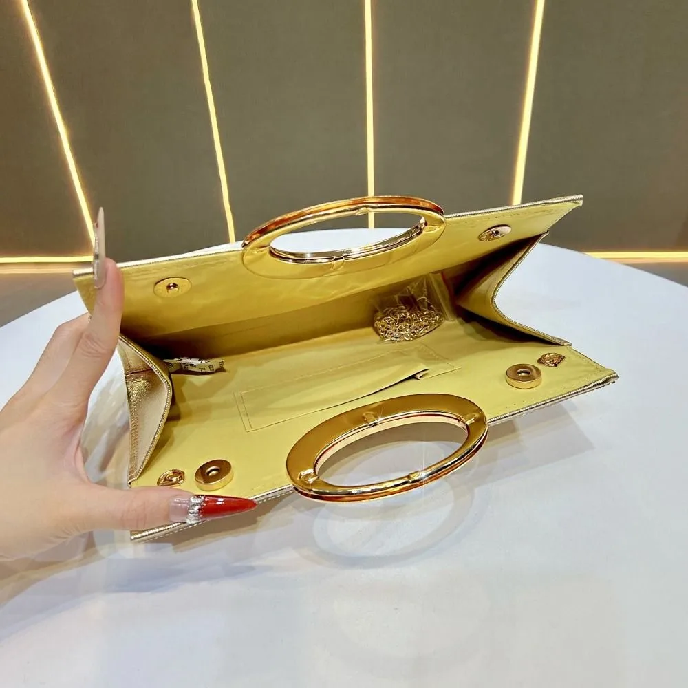 

Retro Rhinestone Evening Banquet Bag Glitter Sparkling Box Handbag Single Shoulder Phone Pouch Ladies Clutch Bag Wedding