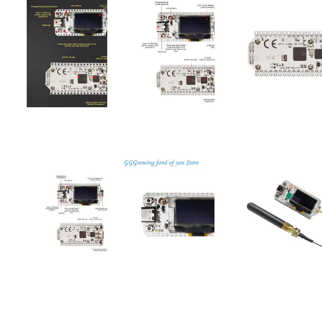 

H9EB 0.9Inch LED Display WiFi+BLE LoRaWAN Antenna ESP32S3 LoRaWAN Development Board