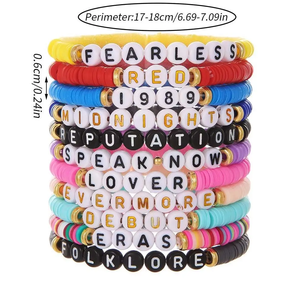 Fans Gifts   Clay Bracelet Jewelry Accessories TS Inspired Bracelets Set   Clay Beads