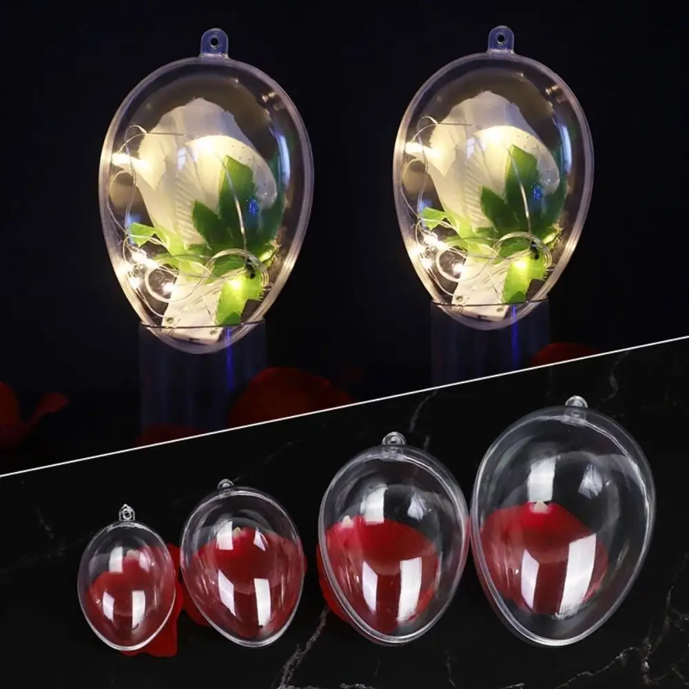 5PCS Egg Shape Easter Eggs Home Decoration Favors Party Supplies Candy Box Hanging Decor Hollow Transparent Ball