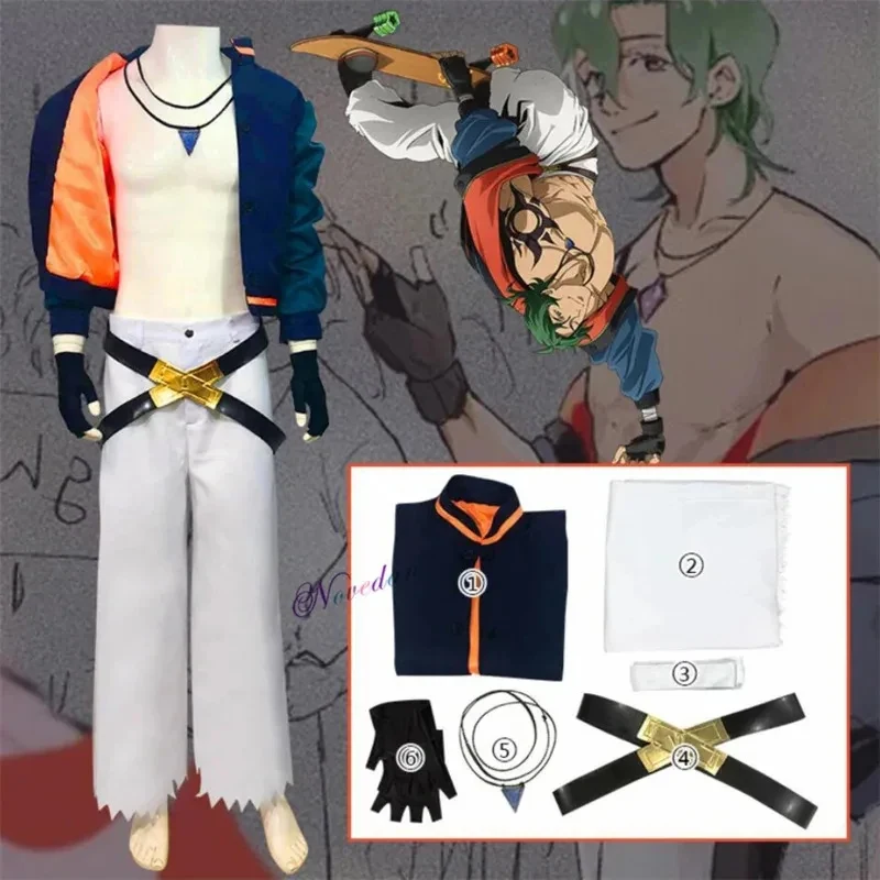 w,3;f'5\b/Anime SK8 The Infinity Joe Kojirou Nanjou Cosplay Costume Full Set Jacket Belt Necklace Wig Party Halloween 6;h\b.8'k/ view 3
