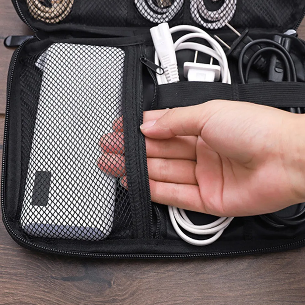 

Водонепроницаемый чехол из ткани Оксфорд 300D для хранения цифровых аксессуаров: наушников, кабелей для передачи данных, многофункциональный защитный дорожный органайзер