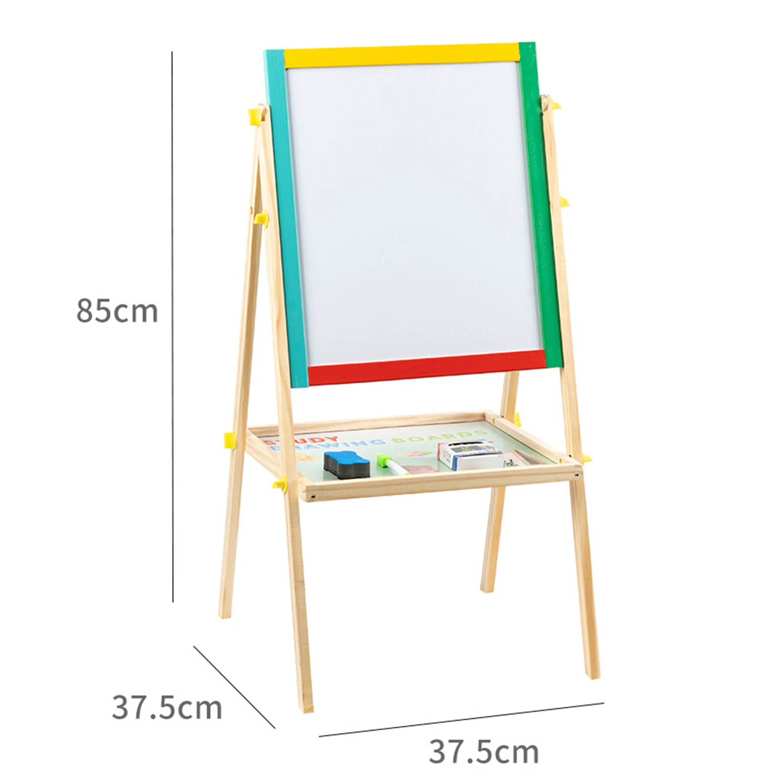 Kids Wooden Art Easel Wooden Multifunctional 2 In 1 Chalkboard For School