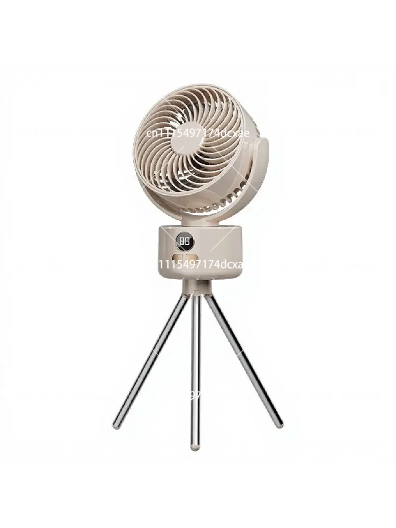 Portable Camping Fan with Digital Display, Household Tripod Fan, Desktop Oscillating Fan for Outdoor Travel