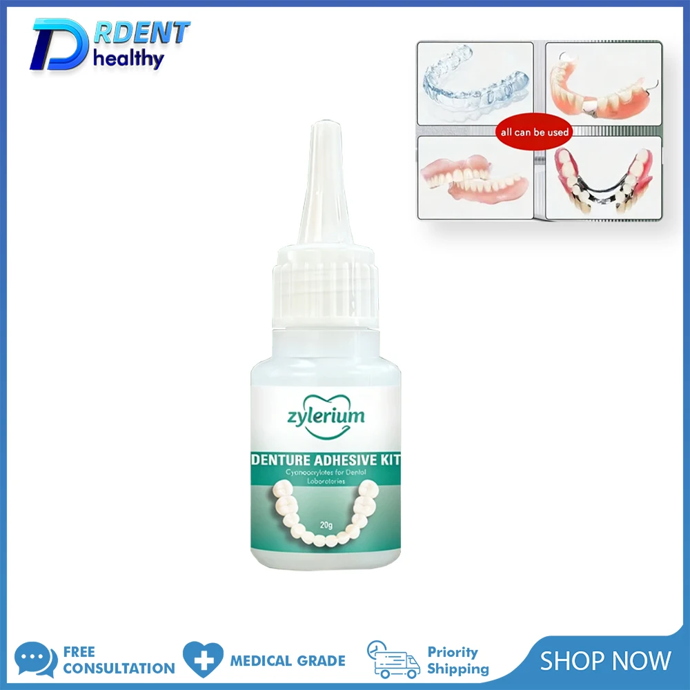 

Стоматологический клей для быстрого схватывания, для фиксации зубных протезов, невидимых элайнеров, частичных и полных протезов, для ремонта.