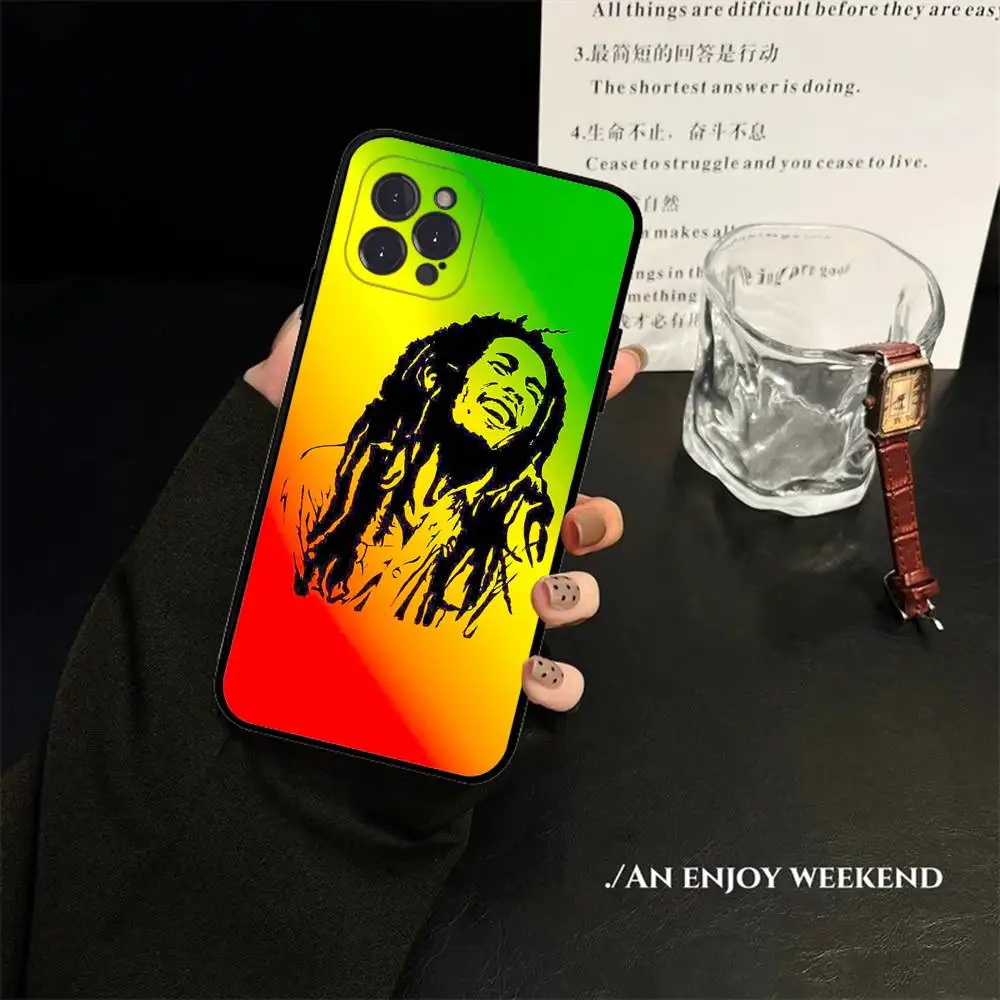 เคสโทรศัพท์ลาย Bob Marley Rasta Lion สำหรับ iPhone 17 16 15 16e 14 13 12 11 Pro Max Plus
