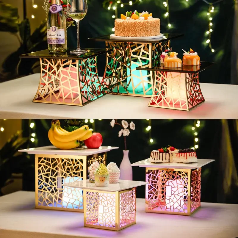 Dessert Table Ornament Display Rack Decorative Bar KTV High Value Birthday Wedding Dessert Table Cake Display Tray