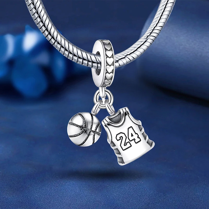 925 Sterling Silber Sport-Serie Basketball Golf Tennis Charms Perlen Passend für Original-Armbänder Feiner Schmuck Geschenk