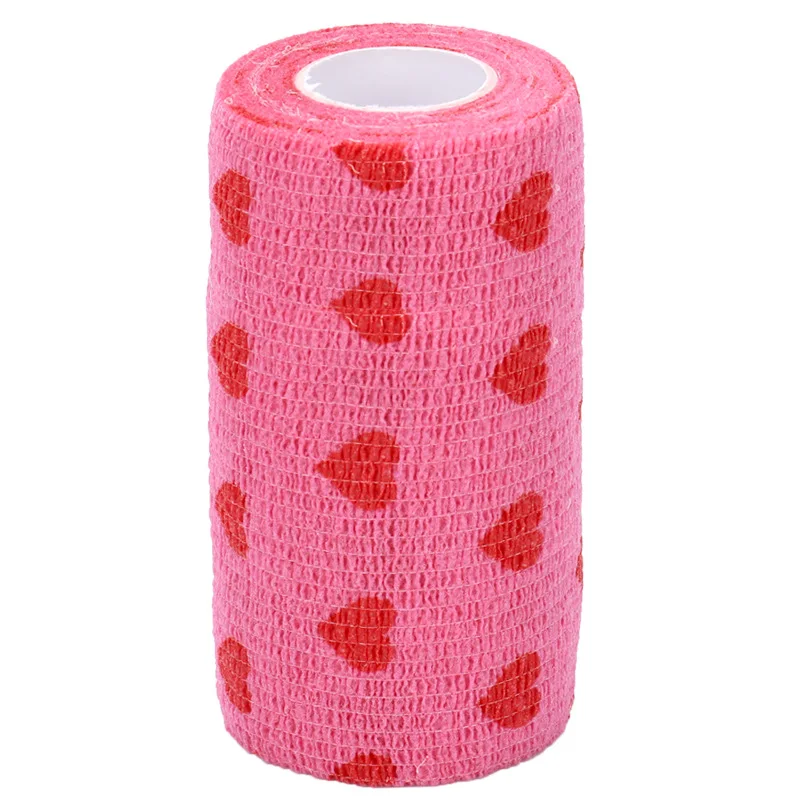 1 Roll Heart Dog Bandage Medical Elastic Bandage Pet Vet Wrap Waterproof Self Adherent Accessories Pets Acessorios