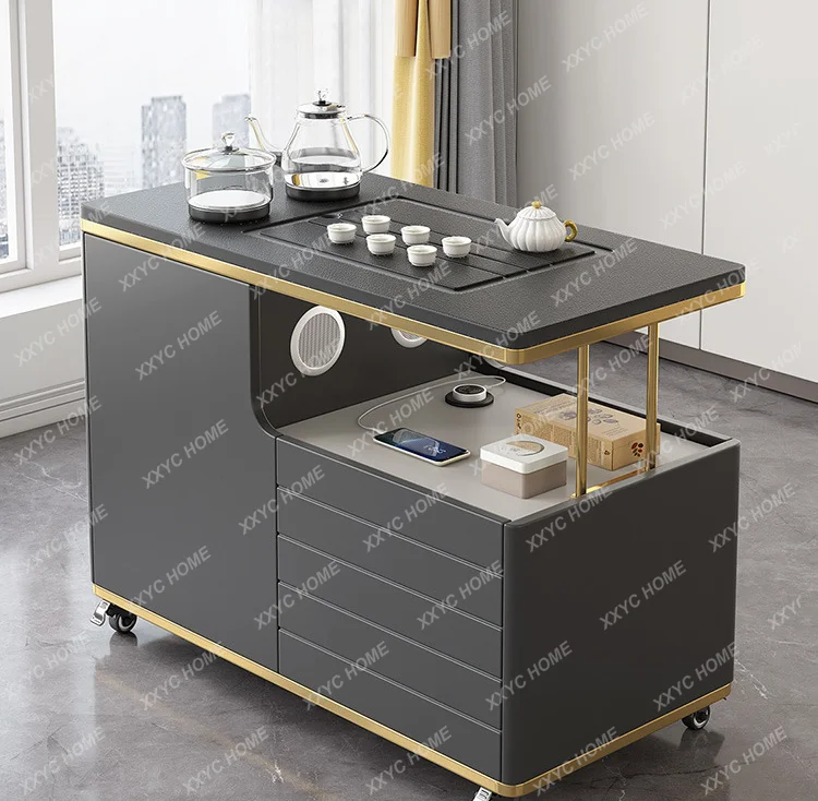 

Mobile Tea Table Household Small Apartment Firestone Tea Table Kung Fu Tea Table