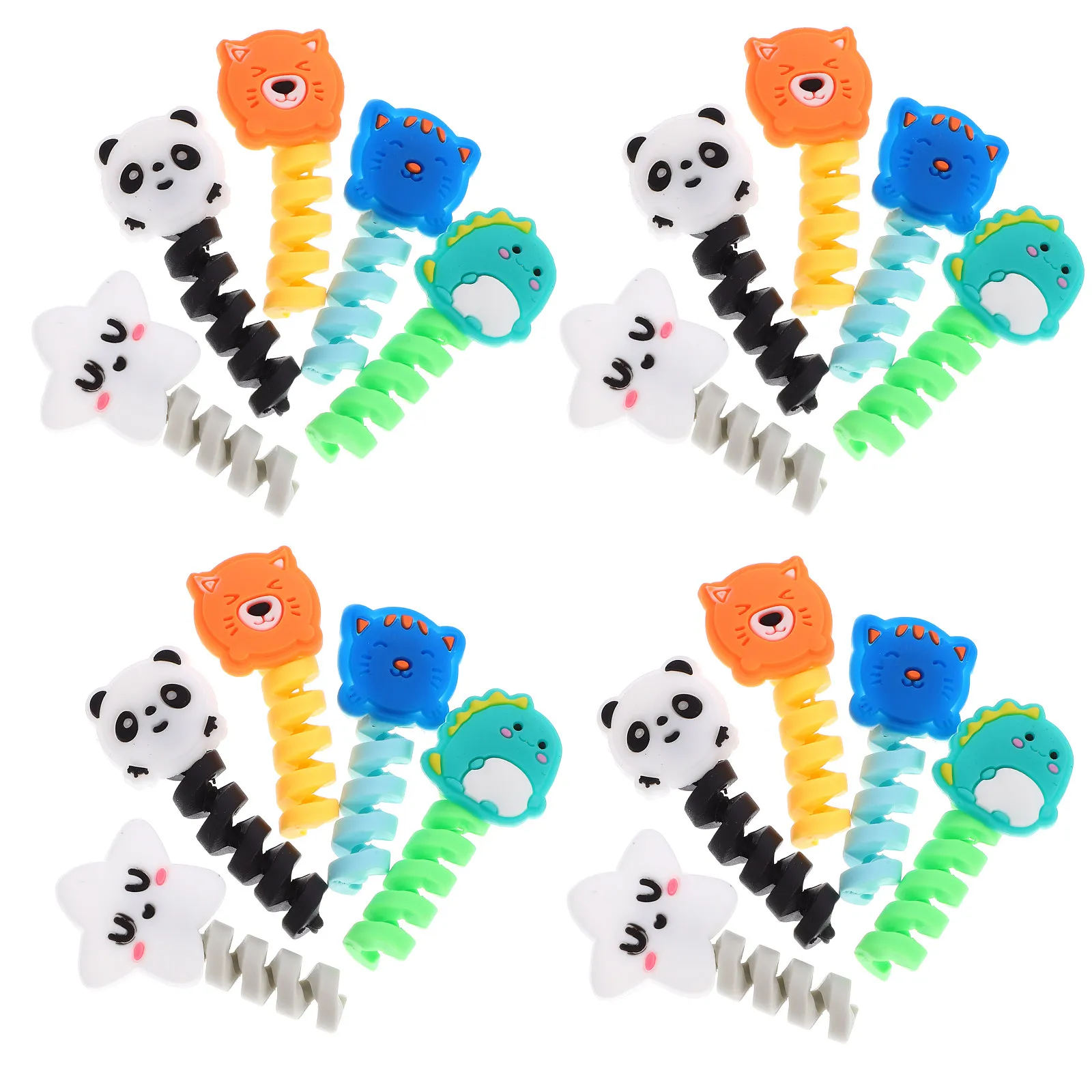 50Pcs Cute Animal Cable Protector for USB Charger Cords Earphone Lines Data Cable Saver Prevent Breakage Extend Lifespan Easy