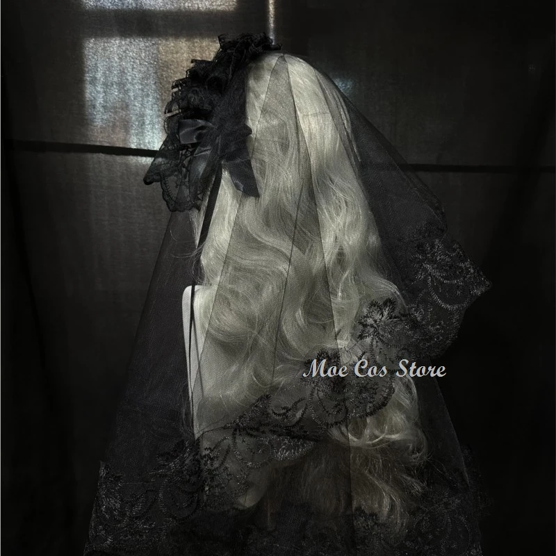 

In Stock Lolita Hairband Gothic Widow Style Cross Hair Accessory Halloween Headwear Women Cosplay Carnival Black Bridal Veil