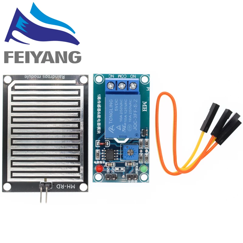 Moduł czujnika wody deszczowej + moduł sterujący przekaźnikiem DC 5V 12V Czujnik deszczu Moduł wykrywania kropli deszczu dla zestawu robota Arduino