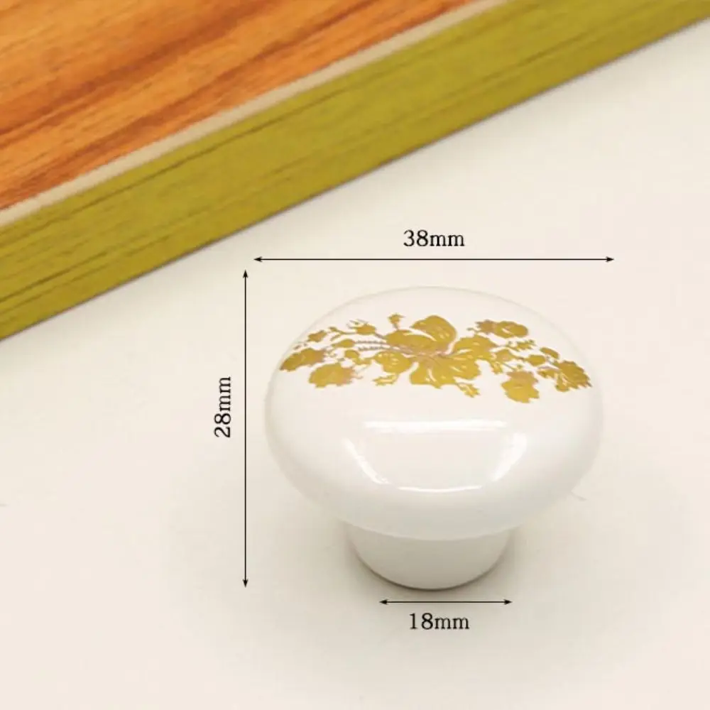 Retro Single Hole Ceramic Cabinet Knob Round Vintage Door Pull Handles European Style Drawer Knobs Wine Cabinet