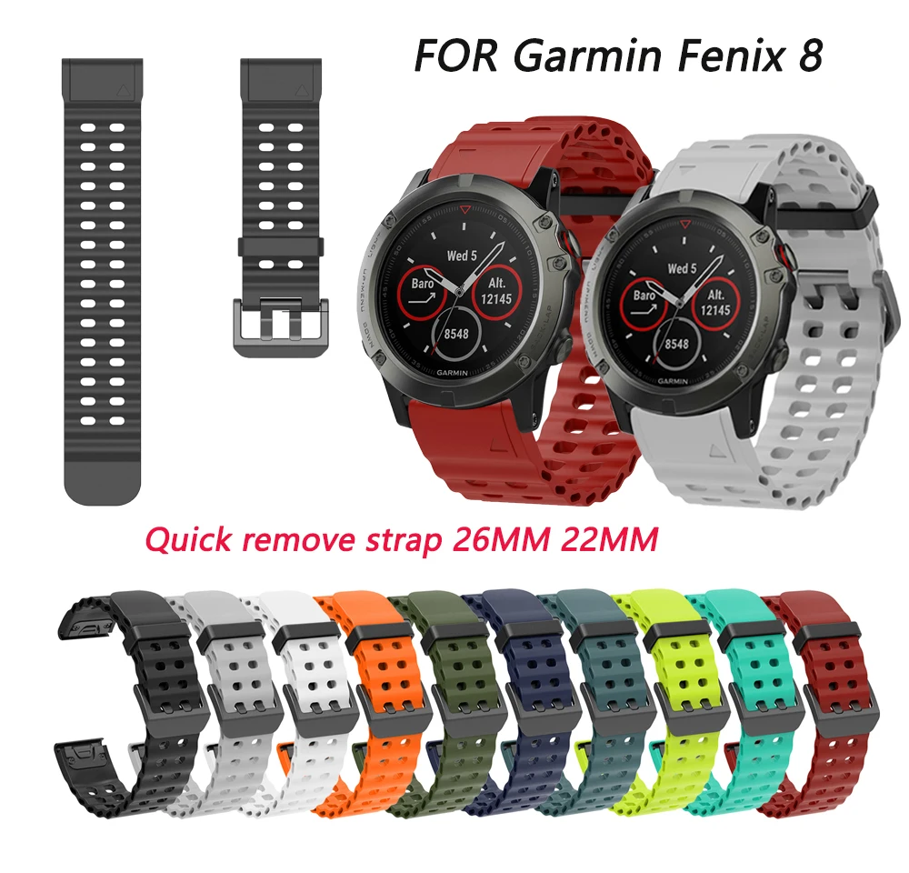 حزام سيليكون سريع لـ Garmin Fenix 8 51 47 مللي متر Fenix 7X 7X pro Forerunner965 955 سوار رياضي ملحقات سوار ساعة ذكية